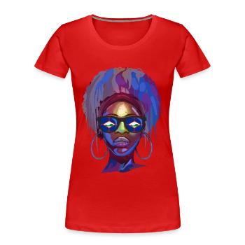 Sint Eustatius - T-shirt bio Premium Femme - rouge - Devant - Mia (176cm)
