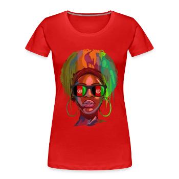 Afghanistan - Frauen Premium Bio T-Shirt - Rot - Vorne - Mia (176cm)