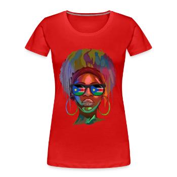 Sud Soudan - T-shirt bio Premium Femme - rouge - Devant - Mia (176cm)