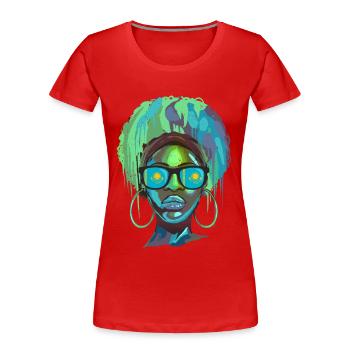Kasachstan - Frauen Premium Bio T-Shirt - Rot - Vorne - Mia (176cm)