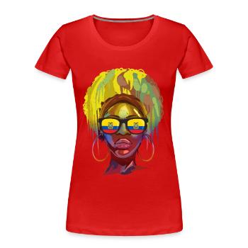 Ecuador - Frauen Premium Bio T-Shirt - Rot - Vorne - Mia (176cm)