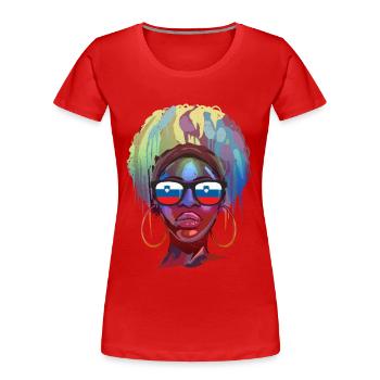 Slowenien - Frauen Premium Bio T-Shirt - Rot - Vorne - Mia (176cm)