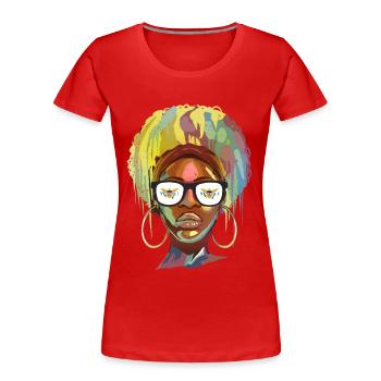 Îles Vierges américaines - T-shirt bio Premium Femme - rouge - Devant - Mia (176cm)