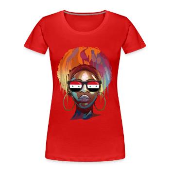 Syrie - T-shirt bio Premium Femme - rouge - Devant - Mia (176cm)