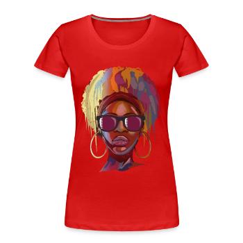 Katar - Frauen Premium Bio T-Shirt - Rot - Vorne - Mia (176cm)