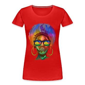 Nouvelle Calédonie - T-shirt bio Premium Femme - rouge - Devant - Mia (176cm)