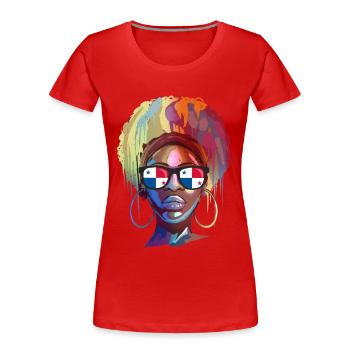 Panama - Frauen Premium Bio T-Shirt - Rot - Vorne - Mia (176cm)