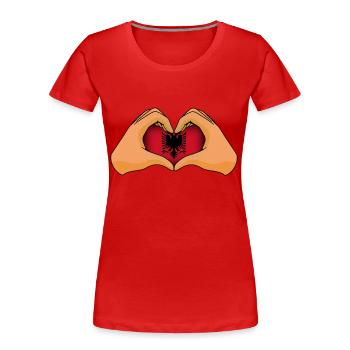 Albanien - Frauen Premium Bio T-Shirt - Rot - Vorne - Mia (176cm)