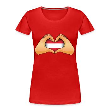 Autriche - T-shirt bio Premium Femme - rouge - Devant - Mia (176cm)