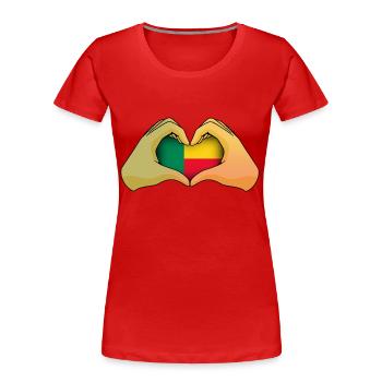 Bermudes - T-shirt bio Premium Femme - rouge - Devant - Mia (176cm)