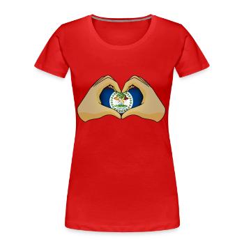 Belize - T-shirt bio Premium Femme - rouge - Devant - Mia (176cm)