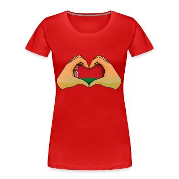 Biélorussie - T-shirt bio Premium Femme - rouge - Devant - Mia (176cm)