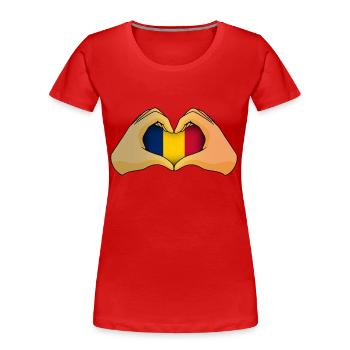 Tschad - Frauen Premium Bio T-Shirt - Rot - Vorne - Mia (176cm)