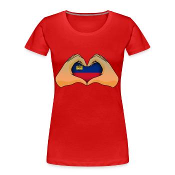 Liechtenstein - T-shirt bio Premium Femme - rouge - Devant - Mia (176cm)