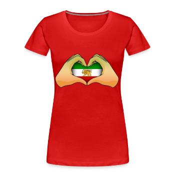 Perse - T-shirt bio Premium Femme - rouge - Devant - Mia (176cm)
