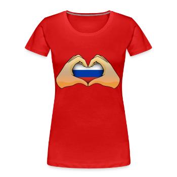 Russia - Women's Premium Organic T-Shirt - red - Front - Mia (176cm)