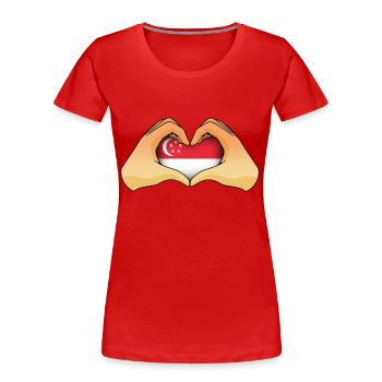Singapur - Frauen Premium Bio T-Shirt - Rot - Vorne - Mia (176cm)