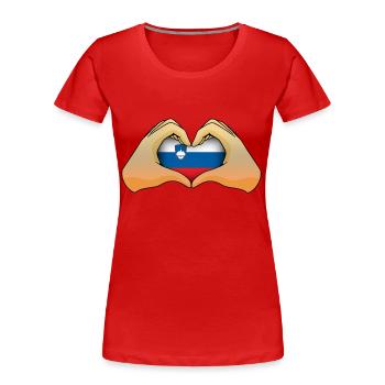 Slowenien - Frauen Premium Bio T-Shirt - Rot - Vorne - Mia (176cm)