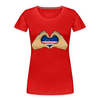 Cap Vert - T-shirt bio Premium Femme - rouge - Devant - Mia (176cm)