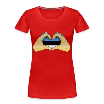 Estonie - T-shirt bio Premium Femme - rouge - Devant - Mia (176cm)