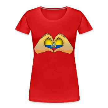 Ecuador - Frauen Premium Bio T-Shirt - Rot - Vorne - Mia (176cm)