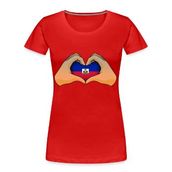 Haiti - Frauen Premium Bio T-Shirt - Rot - Vorne - Mia (176cm)