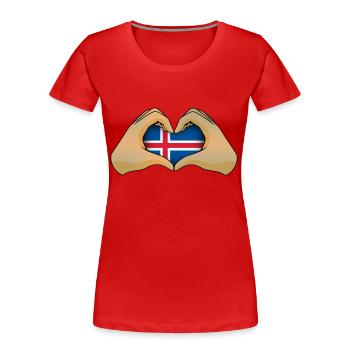 Island - Frauen Premium Bio T-Shirt - Rot - Vorne - Mia (176cm)