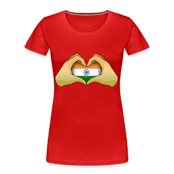 Inde - T-shirt bio Premium Femme - rouge - Devant - Mia (176cm)
