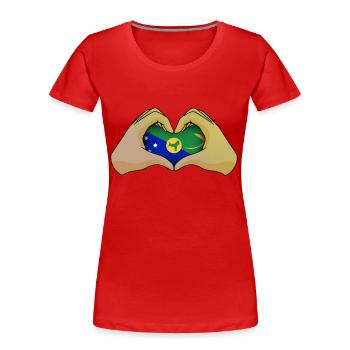 Weihnachtsinsel - Frauen Premium Bio T-Shirt - Rot - Vorne - Mia (176cm)
