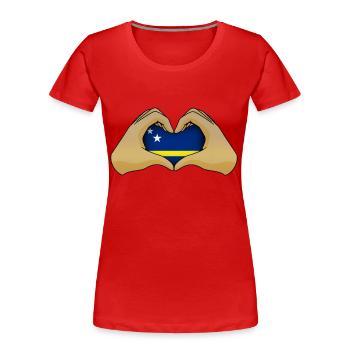 Curaçao - T-shirt bio Premium Femme - rouge - Devant - Mia (176cm)
