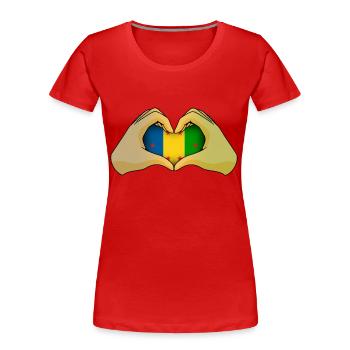 Ogoni - T-shirt bio Premium Femme - rouge - Devant - Mia (176cm)