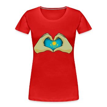 Kasachstan - Frauen Premium Bio T-Shirt - Rot - Vorne - Mia (176cm)