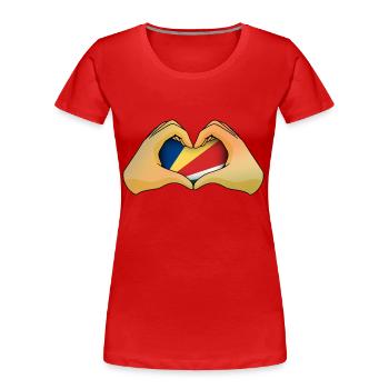 Seychellen - Frauen Premium Bio T-Shirt - Rot - Vorne - Mia (176cm)