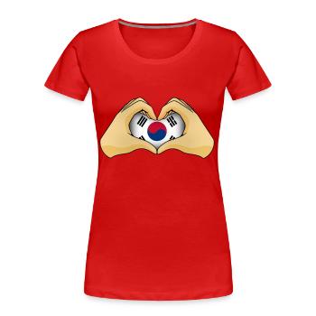 Südkorea - Frauen Premium Bio T-Shirt - Rot - Vorne - Mia (176cm)