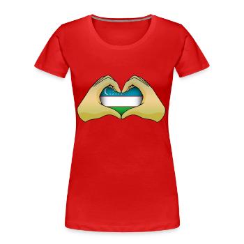 Usbekistan - Frauen Premium Bio T-Shirt - Rot - Vorne - Mia (176cm)