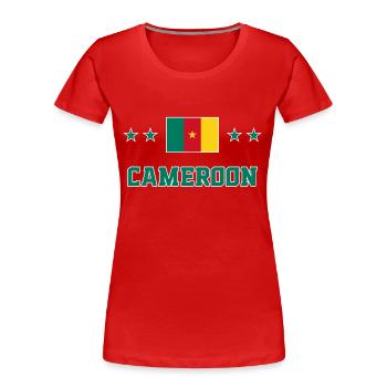Kamerun - Frauen Premium Bio T-Shirt - Rot - Vorne - Mia (176cm)