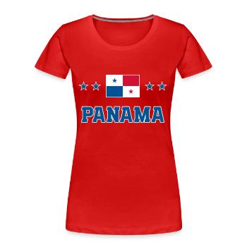 Panama - Frauen Premium Bio T-Shirt - Rot - Vorne - Mia (176cm)