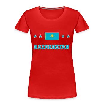 Kasachstan - Frauen Premium Bio T-Shirt - Rot - Vorne - Mia (176cm)