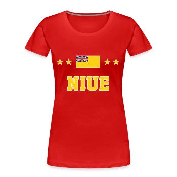 Niue - Frauen Premium Bio T-Shirt - Rot - Vorne - Mia (176cm)