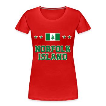 Île Norfolk - T-shirt bio Premium Femme - rouge - Devant - Mia (176cm)