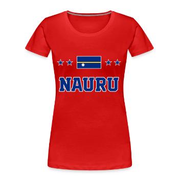 Nauru - Frauen Premium Bio T-Shirt - Rot - Vorne - Mia (176cm)