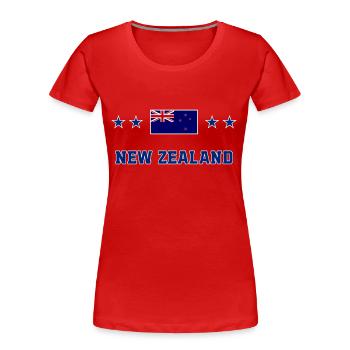 Neuseeland - Frauen Premium Bio T-Shirt - Rot - Vorne - Mia (176cm)