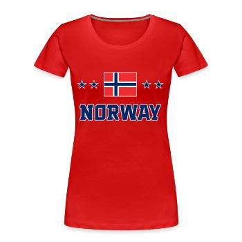 Norwegen - Frauen Premium Bio T-Shirt - Rot - Vorne - Mia (176cm)