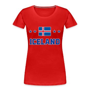 Island - Frauen Premium Bio T-Shirt - Rot - Vorne - Mia (176cm)