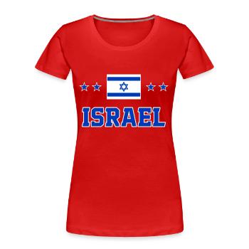 Israel - Frauen Premium Bio T-Shirt - Rot - Vorne - Mia (176cm)