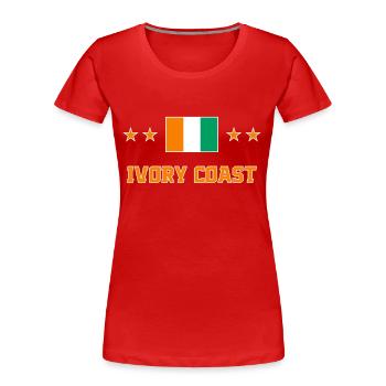 Ivory Coast - Women's Premium Organic T-Shirt - red - Front - Mia (176cm)