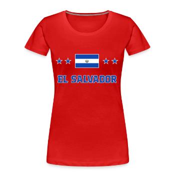 El Salvador - Frauen Premium Bio T-Shirt - Rot - Vorne - Mia (176cm)