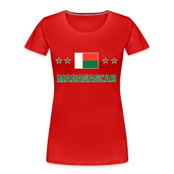 Madagaskar - Frauen Premium Bio T-Shirt - Rot - Vorne - Mia (176cm)