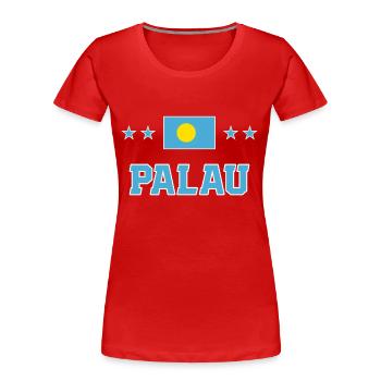 Palau - Frauen Premium Bio T-Shirt - Rot - Vorne - Mia (176cm)