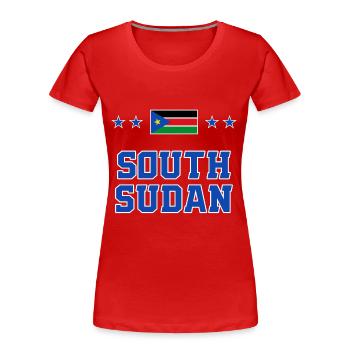 Sud Soudan - T-shirt bio Premium Femme - rouge - Devant - Mia (176cm)